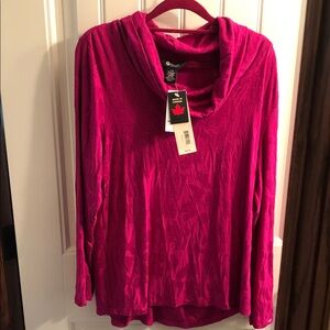 Hagger  Fuchsia Cowl Neck Pullover Sweater